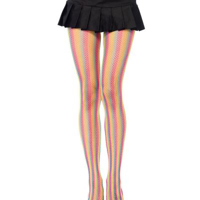Brand New Rainbow Fishnet Pantyhose Tights Leg Avenue 9970