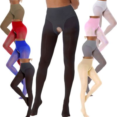 US Women's Lace Sheer Control Top Footed Tights Silk Stockings Pantyhose Tights