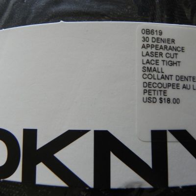 DKNY Women's Collant Dentelle Decoupee Au Laser Petite Tights Black Noir Sz. S