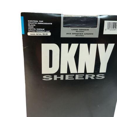 DKNY Sheer Light Opaque Control Top Hosiery BLACK, Size SMALL PETITE, Microfiber
