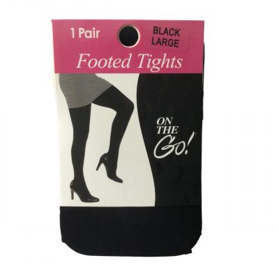 1 Pair ON THE GO ANKLE TIGHTS New Black Large Hosiery Stockings Footless