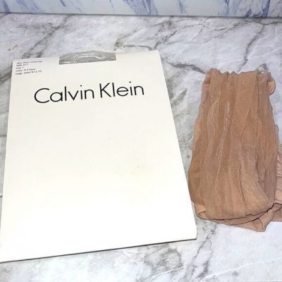 NEW Calvin Klein ultra sheer top tights sz 3 color bare3