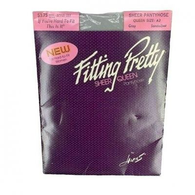 Fitting Pretty By Hanes Queen Size A2 Sheer Gray Sandalfoot