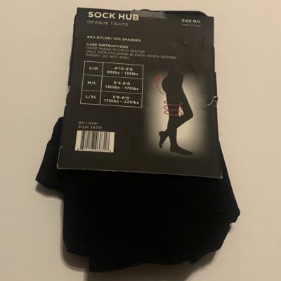 SOCK HUB Opaque Black Tights Size M/L