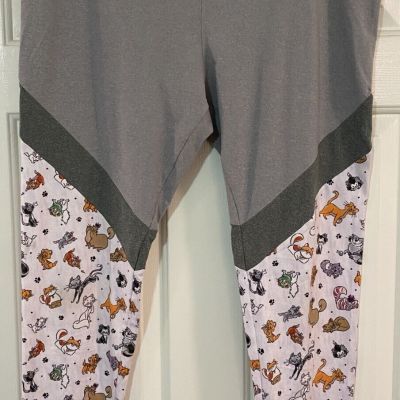 Womens Disney Cats Leggings-Size 1X-Gray-Excellent Condition