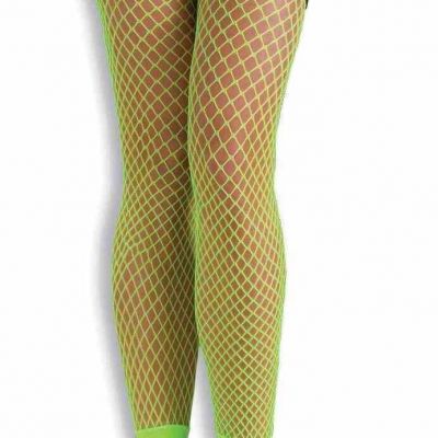 Neon Footless Fishnet Tights 80s Halloween Costume Accessory - Green #6118