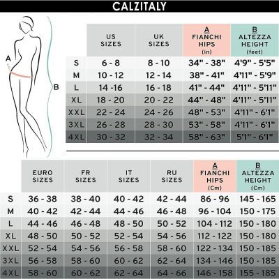 CALZITALY Sheer Shaping Tights | Black, Skin | S, M, L, XL, XXL | 15 DEN | Made