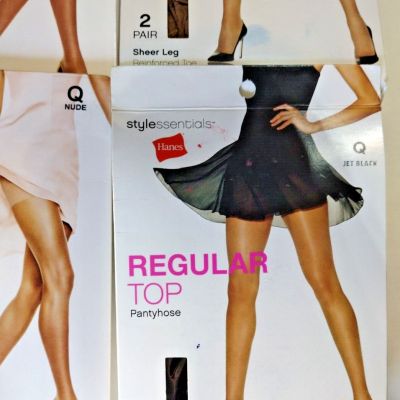 Lot 10 pr. Hanes Assorted Style Essentials Body Shaper Pantyhose Q NEW Silky