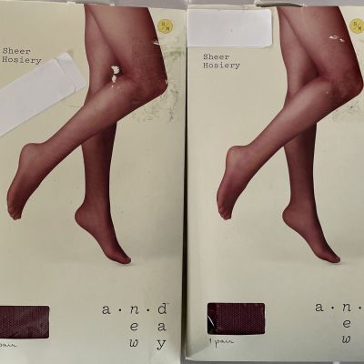 A New Day  Sheer Hosiery S/M Cranberry Juice 2 Packages  Panty Hose New See Pix