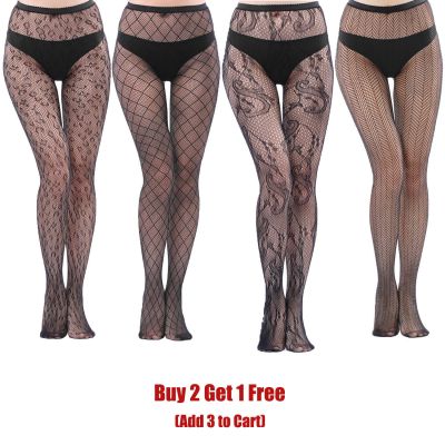 Women Sexy Hollow Fishnet Socks Thigh-High Stockings Tights Pantyhose Hosiery