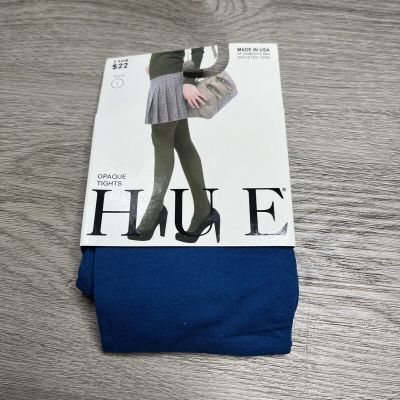 Hue Womens Opaque Tights 1 Pair Size 1 Imperial Blue New