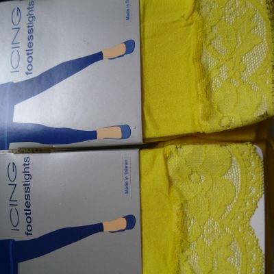 ICING FOOTLESSTIGHTS YELLOW SIZE S/M  2 PACK
