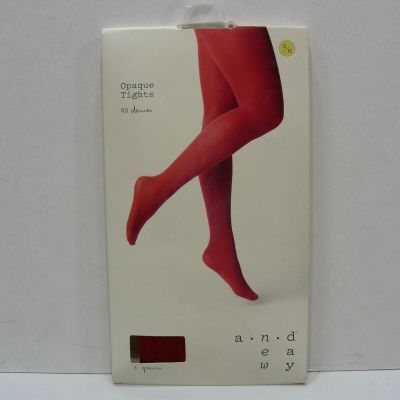 A NEW DAY - SALSA RED - S/M SIZE CONTROL TOP OPAQUE TIGHTS!