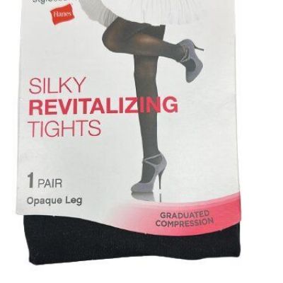Hanes Silky Revitalizing Tights L/XL Graduated Compression Opaque Leg