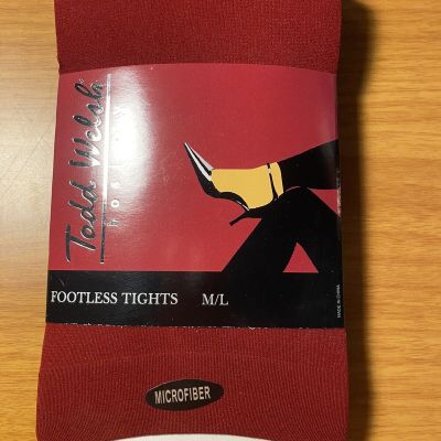 Todd Welsh Hosiery Footless Tights Red / Wine Size M/L One Pair