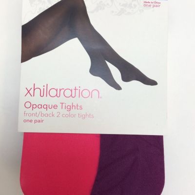 NWT M/T Xhilaration Opaque Tights Front/Back 2 Color Purple/Pink Tights