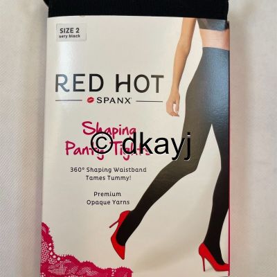 RED HOT by SPANX Very Black Shaping Panty Tights  sz 2 115-150 lbs NEW in Box