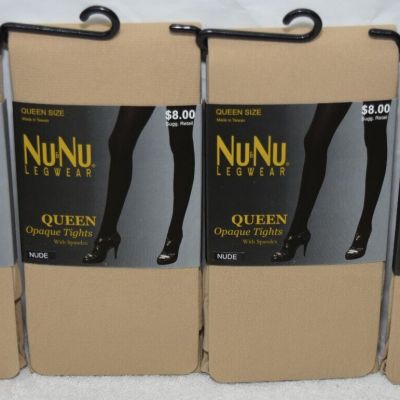 4 New Footed Nude Opaque Tights Pantyhose Lot Queen Q Size 5'2
