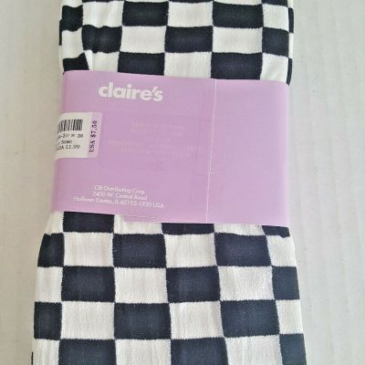 CLAIRE'S FOOTLESS TIGHTS NWT SIZE M/L  Checkerboard SKA