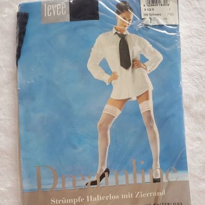 Levee Dreamline Stay Up Stockings Small S Thigh Highs Black Tights Satin Sheers