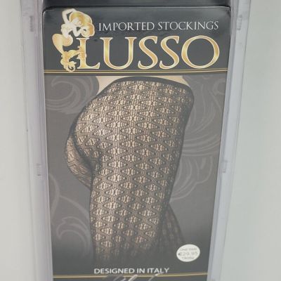 BLACK DIAMOND FINE FISHNET IMPORTED STOCKINGS BY LUSSO ONE SIZE FITS MOST
