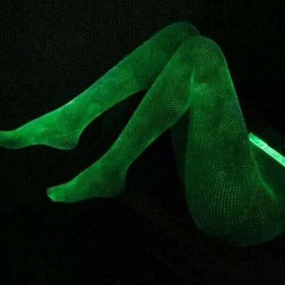 Glow in The Dark Fishnet Stocking Leggings Shining Light One-piece Mesh Clothes.