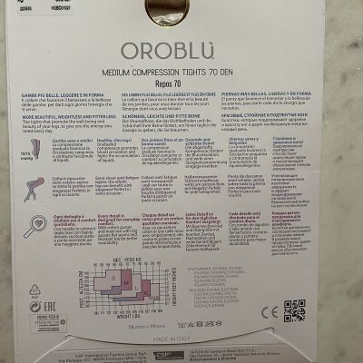 OROBLU Repos 70 Super Legs Tights Size SMALL Sand USA NIB MEDIUM COMPRESSION