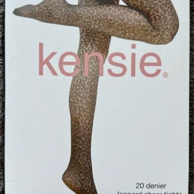 NEW! Kensie  Women’s Stockings Animal Leopard Print Fashion Black Tights Sz M/L