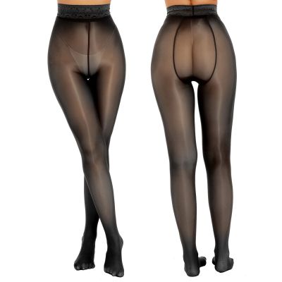 US Womens See Through Nylon Pantyhose Sexy High Waist Stretchy Tights Stockings