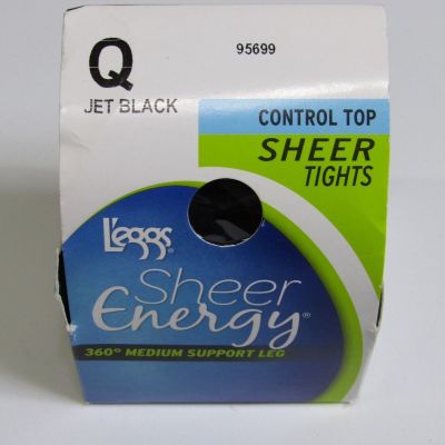 L'eggs Sheer Energy Women's Sheer Tights Jet Black Size Q