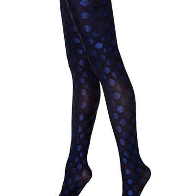 HUE Women's Tights Luster Dots Tight With Control Top Violetta, Indigo 1, 2, 3