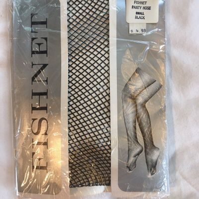 Vintage Ladies Sexy Fishnet Pantyhose Black SM 1980s Made In USA NOS Open Stock