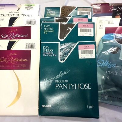 10 Packages Panty Hose Nylons Collection Various Brands Sizes Colors Styles