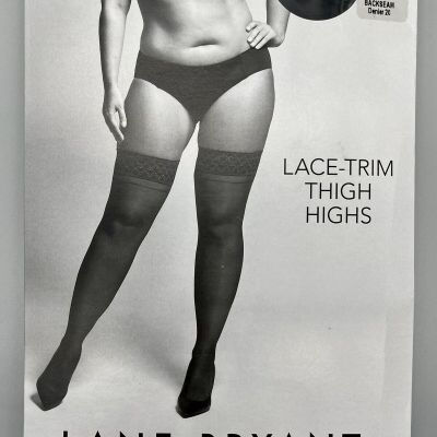 NEW Size C/D Plus ~ Lane Bryant Thigh High Stockings Pantyhose ~ Back Seam BLACK
