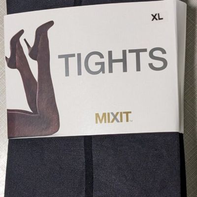 2 PACKS MIXIT Black Solid BACKSEAMED OPAQUE SHEER Tights WITH BOW