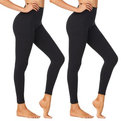 High Waisted Leggings for Women - Black Tummy Control Compression Soft Yoga P...