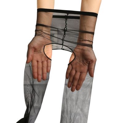 Women Stockings Connecting Feet Daily Wear See Through Anti-dislodging Line