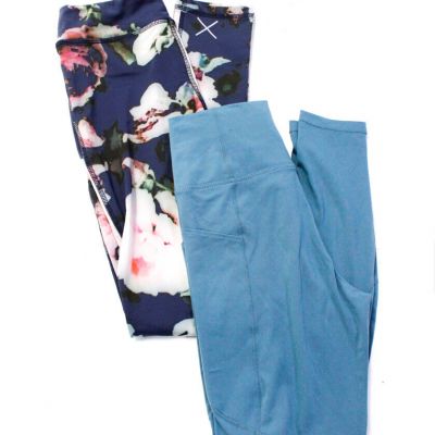 Finders Keepers Le Ore Womens Floral Athletic Leggings Blue Size XS Lot 2