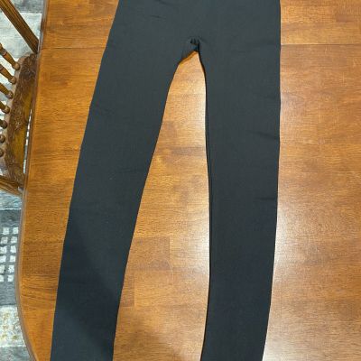 plain black leggings super soft with fleece size medium