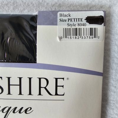 Berkshire Pantyhose Womens Black Control Top Opaque Style 8040 Size Petite