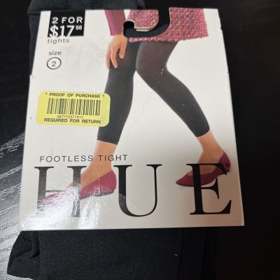 Hue Black Footless Tights Size 2, 120-200lbs NEW