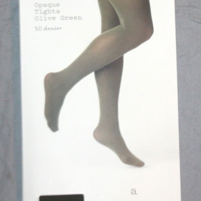 A New Day Women's 50D Opaque Control Top Tights Olive green Size M/L