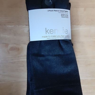 Kesie Woman's 2 Pair Fleece Lined Tights Size M/L (140-195 lbs.)  NEW WITH TAGS