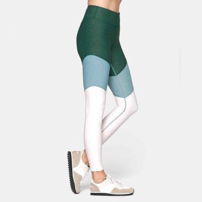 Outdoor Voices Leggings Color Block Green Blue Gym Workout Size Extra Small