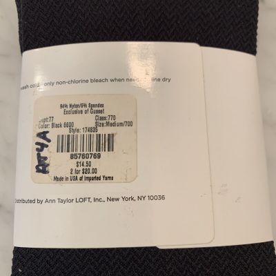 $14.50 Ann taylor Loft Textured tights black size medium AT4a