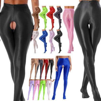 US Sexy Women Glossy Pantyhose Shiny High Waist Tights Stockings Party Nightclub