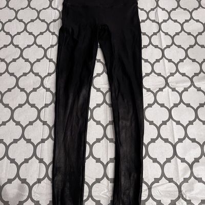 Spanx Women's Faux Leather Leggings Black Style No. 2437 Size Small Petite $98