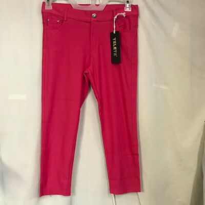 YELETE CAPRI JEGGINGS Stretchy Jean Style Pants Active Wear Denim Women Size M