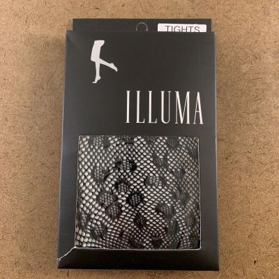 Illuma Women's One Size Plus Black Cheetah Print Fishnet Tights 1 Pair NWT
