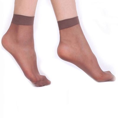 10 Pairs Casual Socks Solid Color Elastic Transparent Casual Socks Stockings